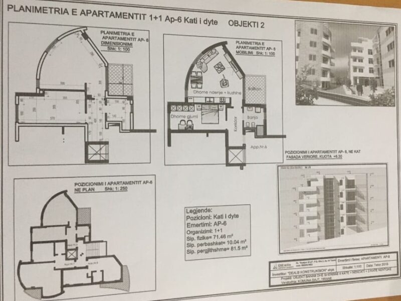 Fresku - Shitet Apartament 1+1 - 81.5 m2