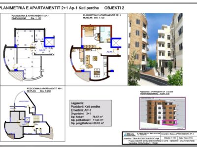 Fresku - Shitet Apartament 2+1 - 89.61 m2