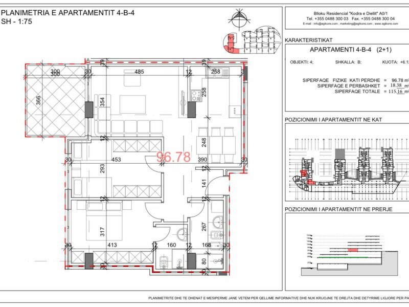 Shitet apartament 2+1 te Rezidenca Kodra e Diellit